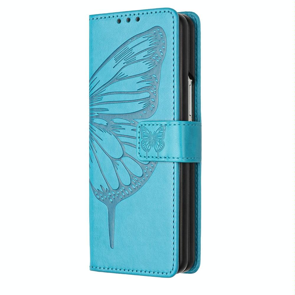 NNEDSZ Butterfly Embossed Leather Phone Case - Light Purple